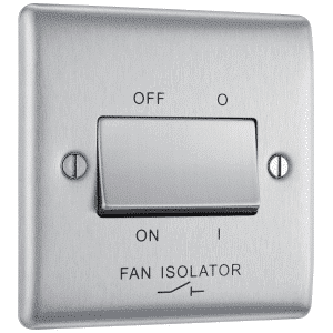 BG NBS15 Fan Isolator 10A Brushed Steel